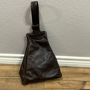 TANO Brown Backpack Purse with Zip up Strap top zip and side pocket zip